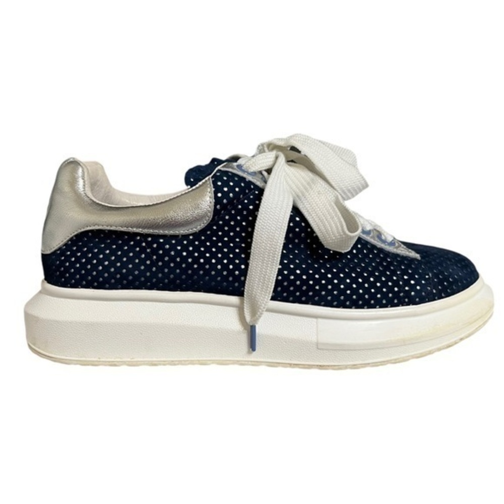 Hollie Watman Seeing Spots in Navy & Silver Tennis Shoes Size 9 - Picture 1 of 10